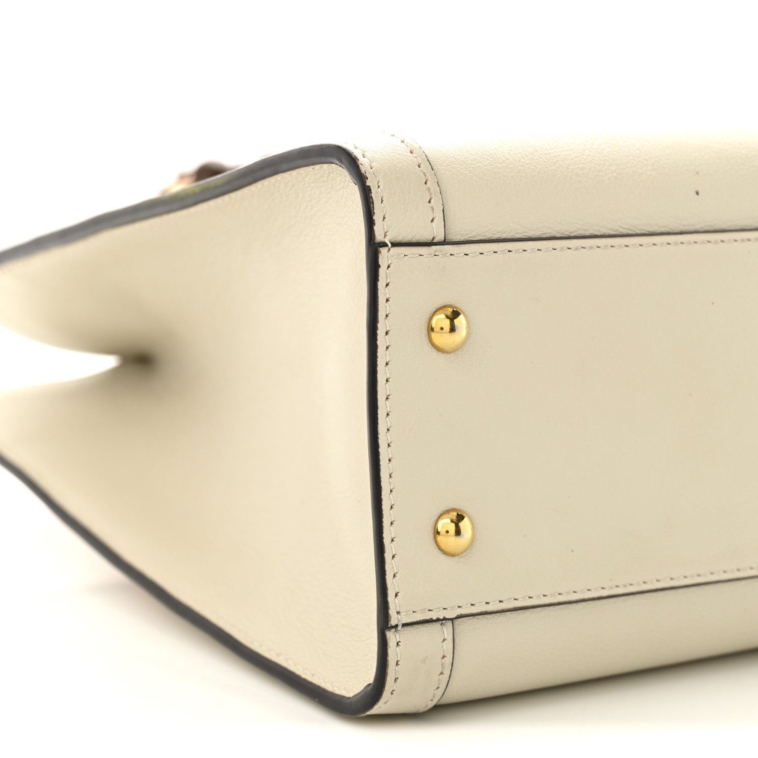 Gucci Wonka Grain Calfskin Small Diana Tote Bag Mystic White Orange Fluo 9 of 15