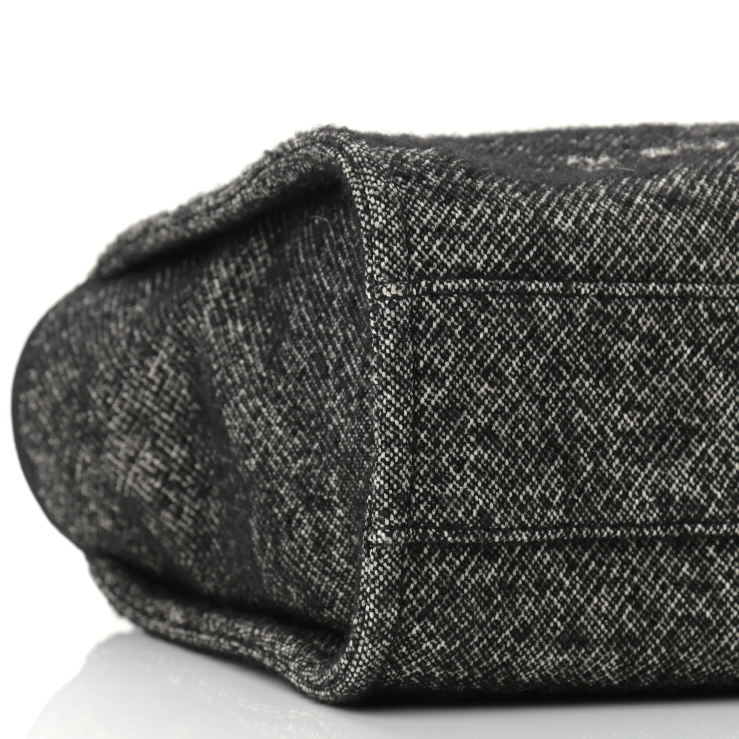 Mixed Fibers Calfskin Small Deauville Tote Black