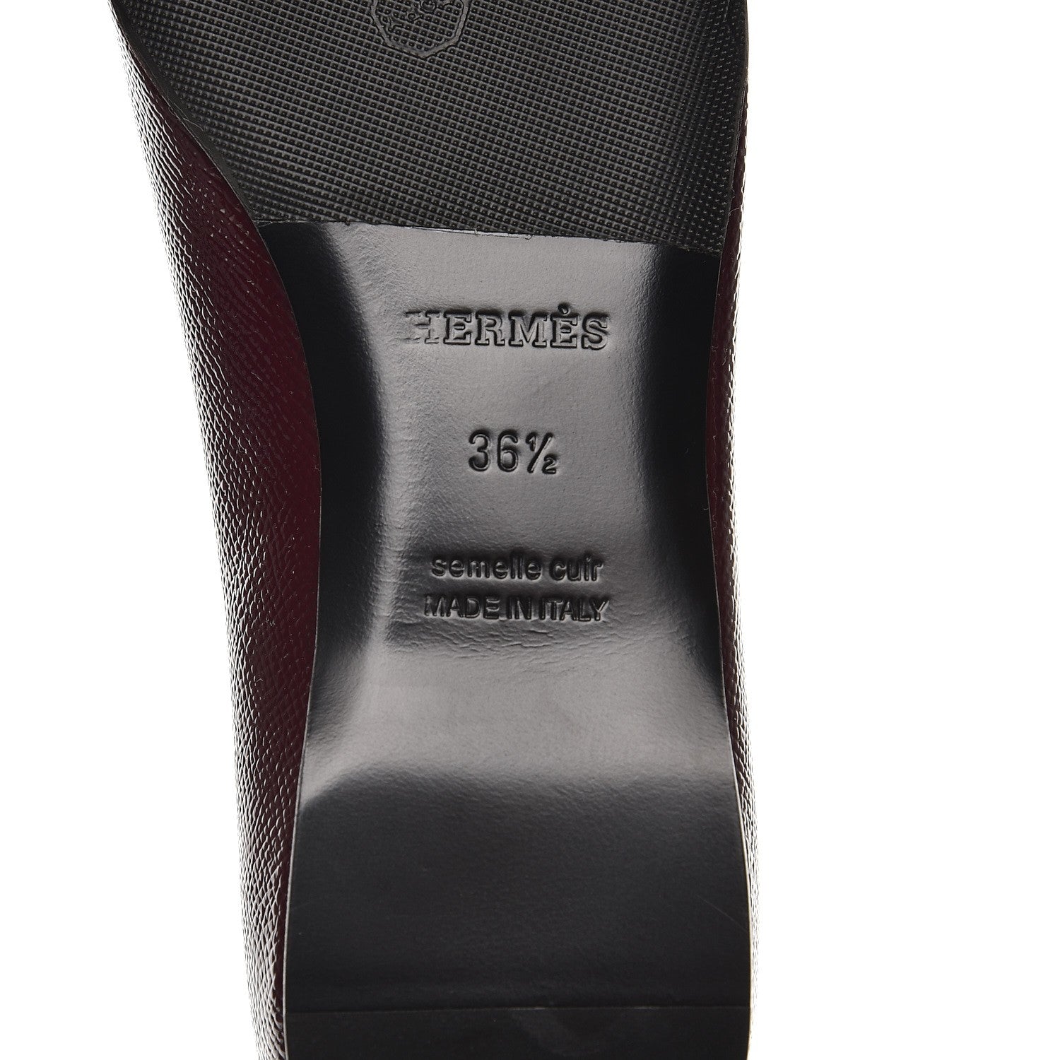 Hermes Patent Epsom Laura Ballerina Flats 36.5 Bordeaux 7 of 7