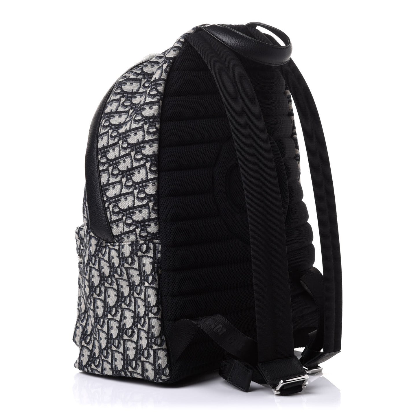 Oblique Calfskin Rider Backpack Beige Black
