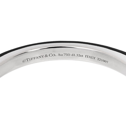 Tiffany 18K White Gold Diamond Tiffany Lock Half Pave Bangle Bracelet 3 of 4