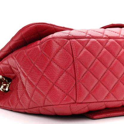 Chanel Calfskin Quilted Small XXL Travel Flap Bag Red 9 of 10