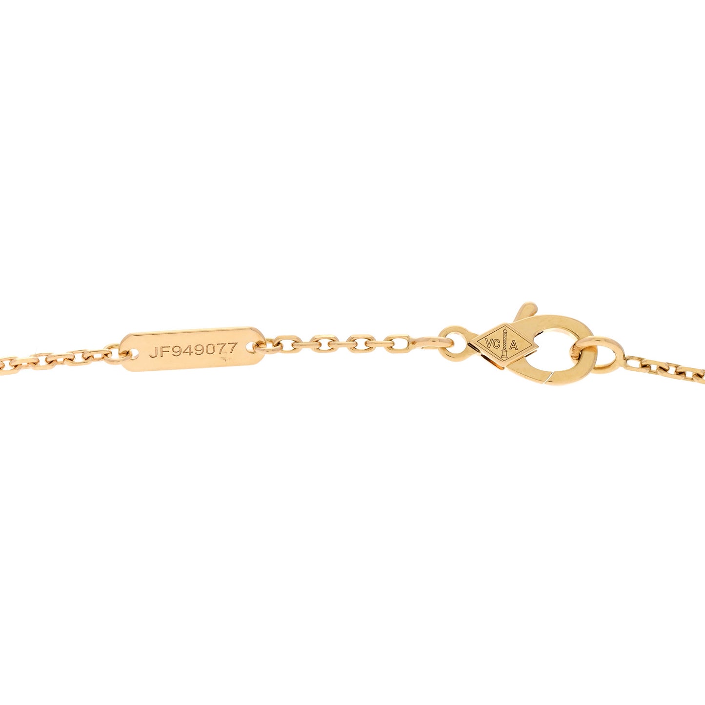 18K Yellow Gold Guilloche Vintage Alhambra Pendant Necklace