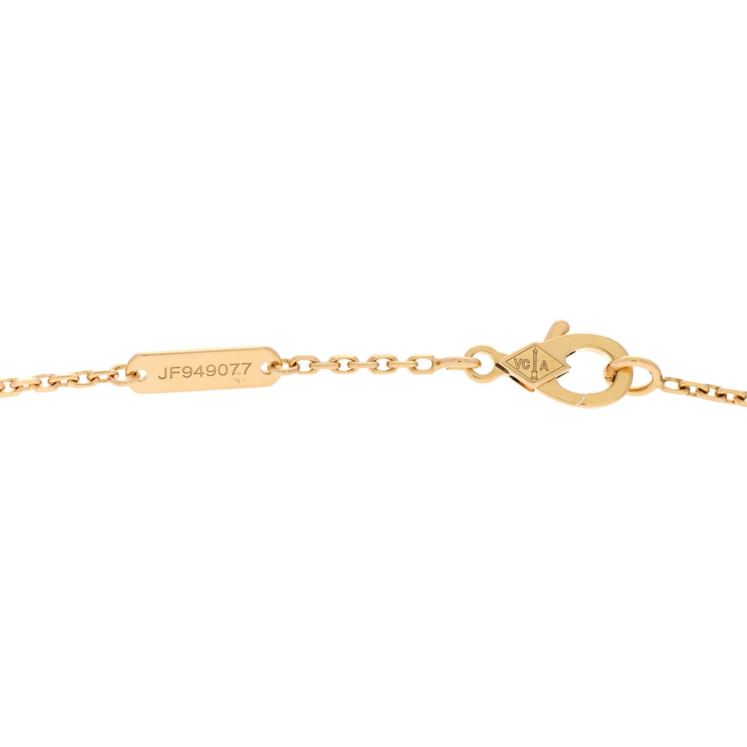 Van Cleef & Arpels 18K Yellow Gold Guilloche Vintage Alhambra Pendant Necklace 4 of 6