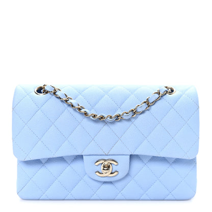 Chanel Caviar Quilted Small Double Flap Light Blue 1 of 10