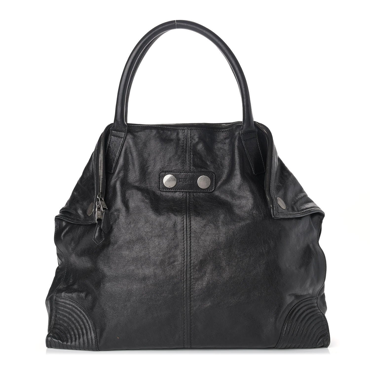 Alexander McQueen Lambskin De Manta Tote Black 1 of 14