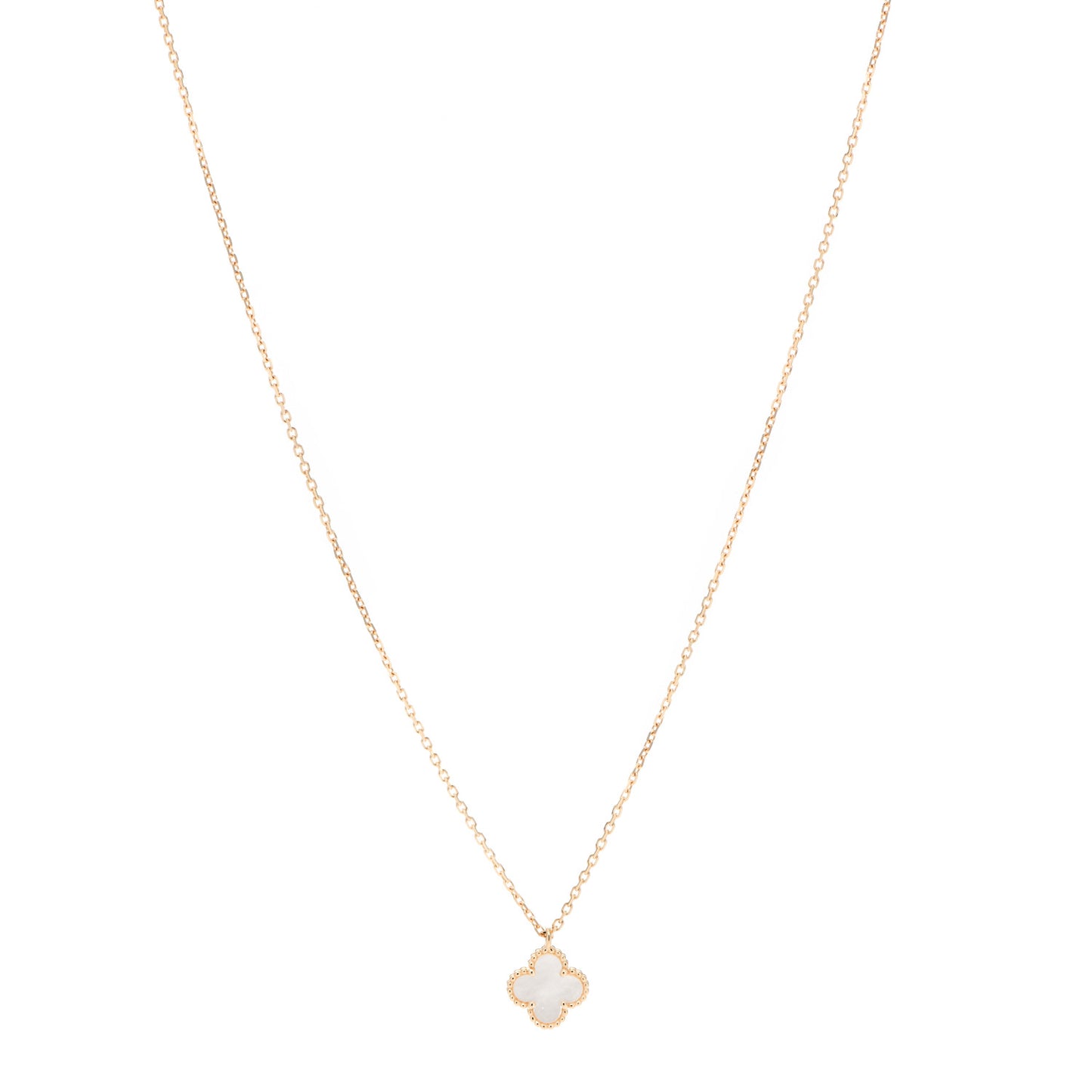 18K Yellow Gold Mother of Pearl Sweet Alhambra Pendant Necklace
