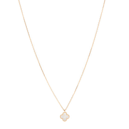 Van Cleef & Arpels 18K Yellow Gold Mother of Pearl Sweet Alhambra Pendant Necklace 1 of 7