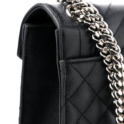 Saint Laurent Grain De Poudre Textured Mixed Matelasse Triquilt Medium Monogram Satchel Black 17 of 18
