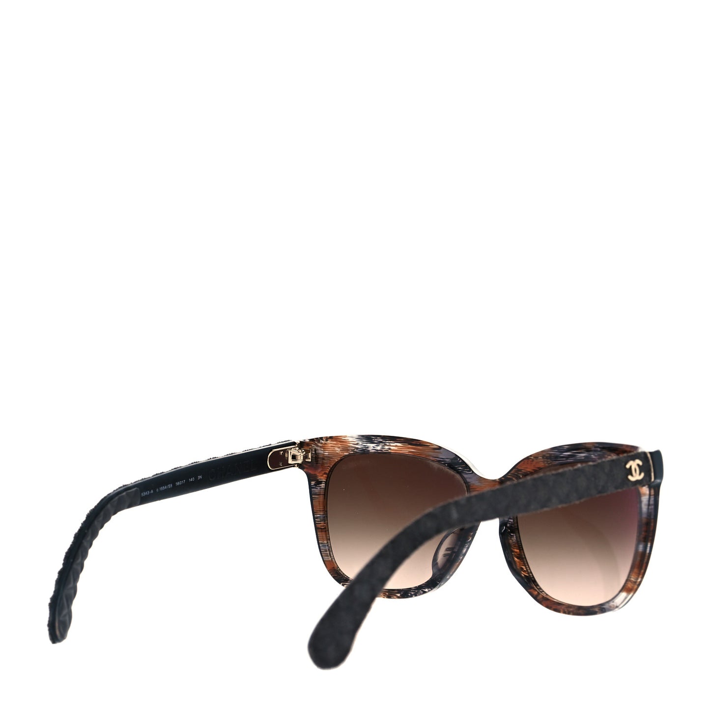 Acetate Denim Quilted CC Sunglasses 5343-A Brown