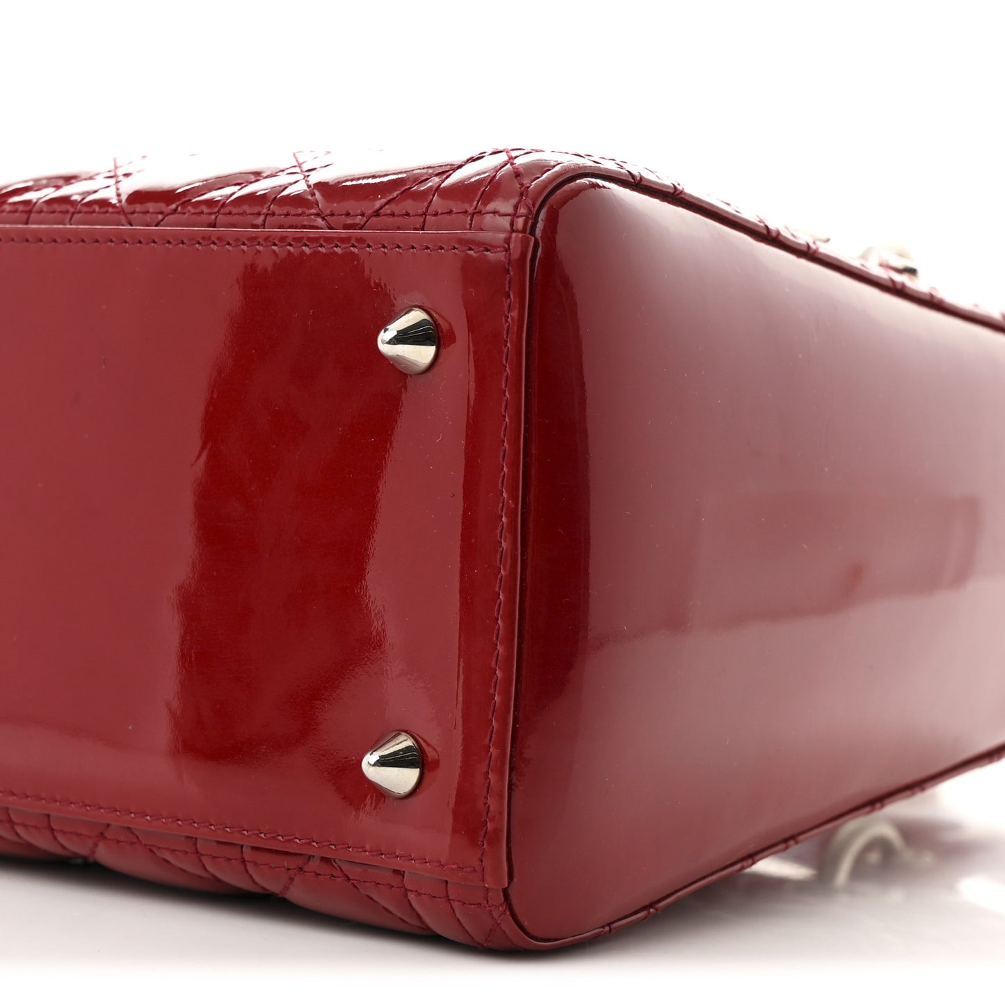Patent Cannage Medium Lady Dior Red