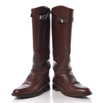 Hermes Box Kelly Jumping Boots 37 Chocolate 6 of 24