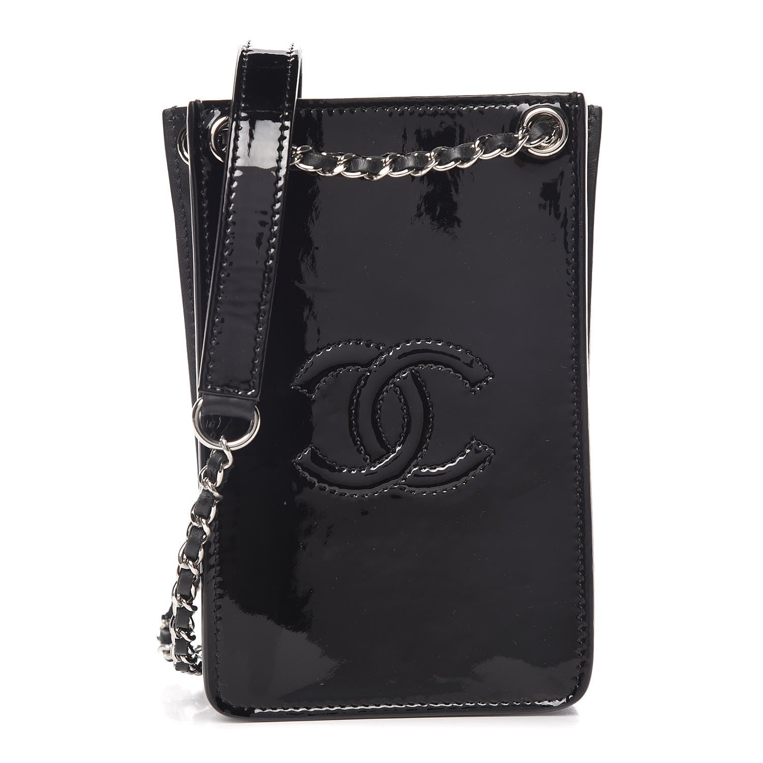 Chanel Patent CC Phone Holder Crossbody Black 1 of 9