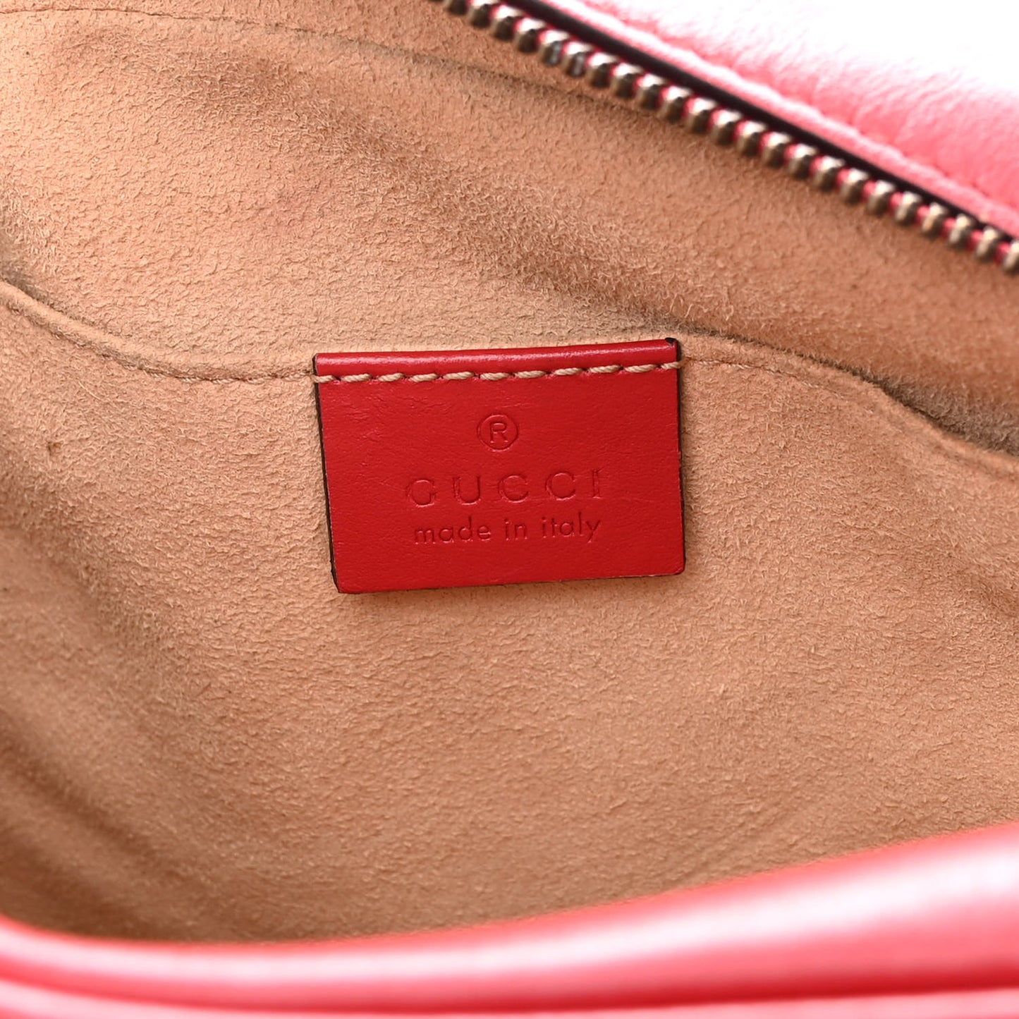 Calfskin Matelasse Small GG Marmont Chain Shoulder Bag Hibiscus Red
