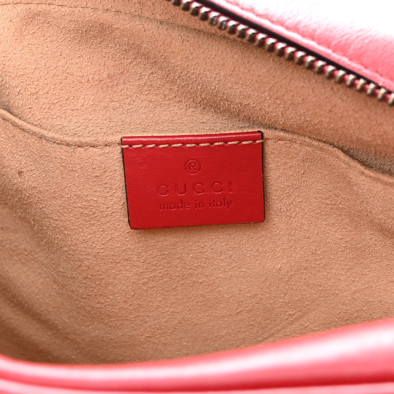 Gucci Calfskin Matelasse Small GG Marmont Chain Shoulder Bag Hibiscus Red 6 of 10