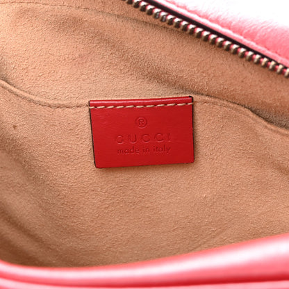 Gucci Calfskin Matelasse Small GG Marmont Chain Shoulder Bag Hibiscus Red 6 of 10