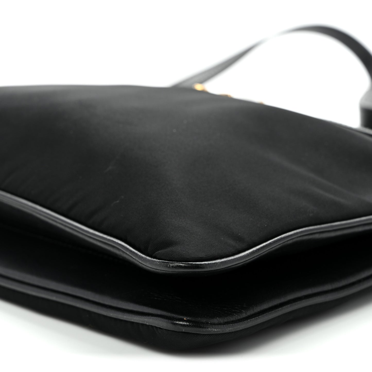 Tessuto Nylon Soft Calf Double Zip Crossbody Bag Black
