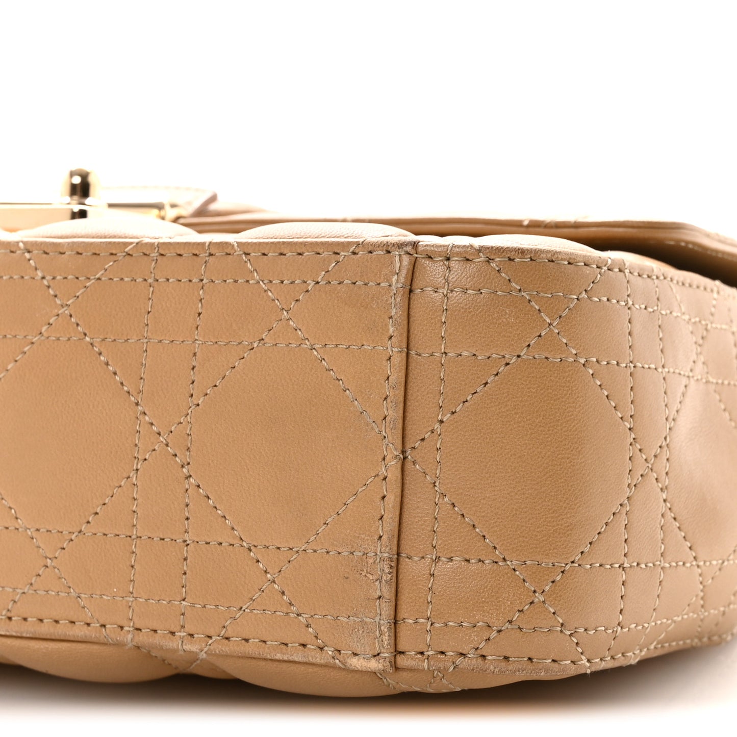 Lambskin Cannage Medium Miss Dior Flap Beige