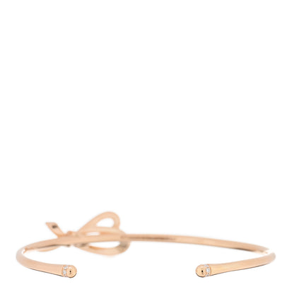 Tiffany 18K Rose Gold Diamond Bow Cuff Bracelet 2 of 3