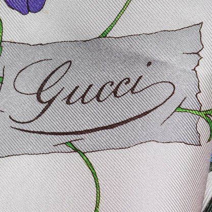 Gucci Silk Monogram Flora Fluo Square Scarf Red 3 of 9