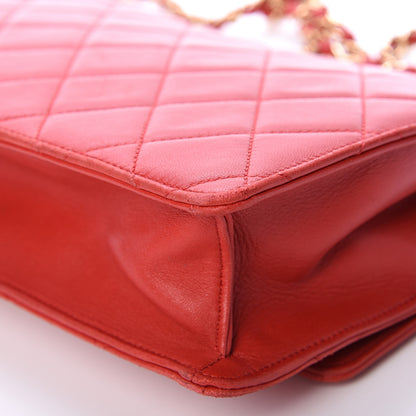 Chanel Lambskin Quilted Large Golden Class Flap Red 10 of 18