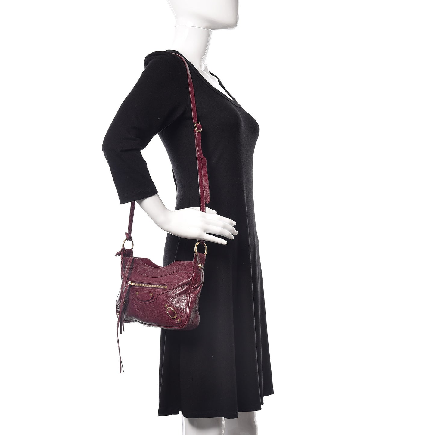 Agneau Classic Gold Hardware Hip Violet Prune