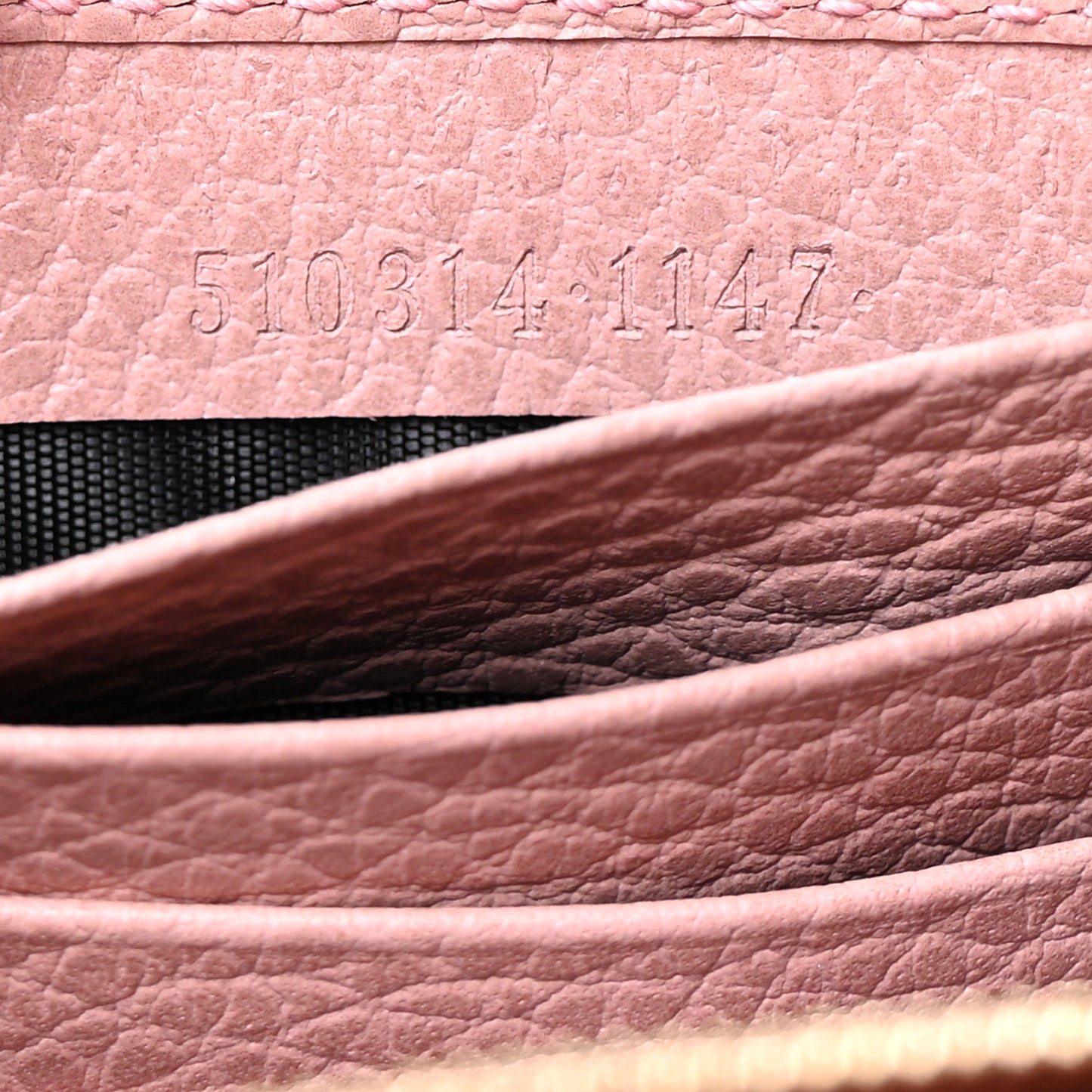 Dollar Calfskin Interlocking G Chain Wallet Soft Pink