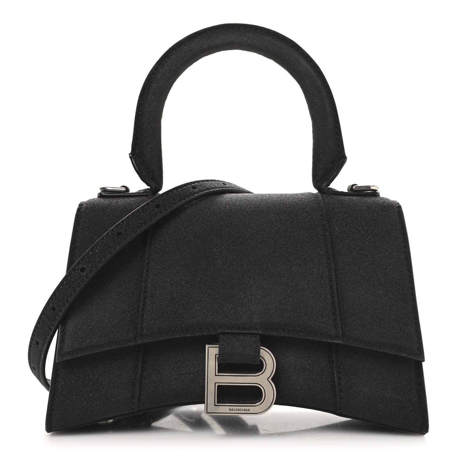 Balenciaga Glitter Fabric Hourglass Top Handle Bag XS Black 1 of 12