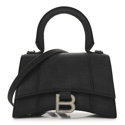 Balenciaga Glitter Fabric Hourglass Top Handle Bag XS Black 1 of 12