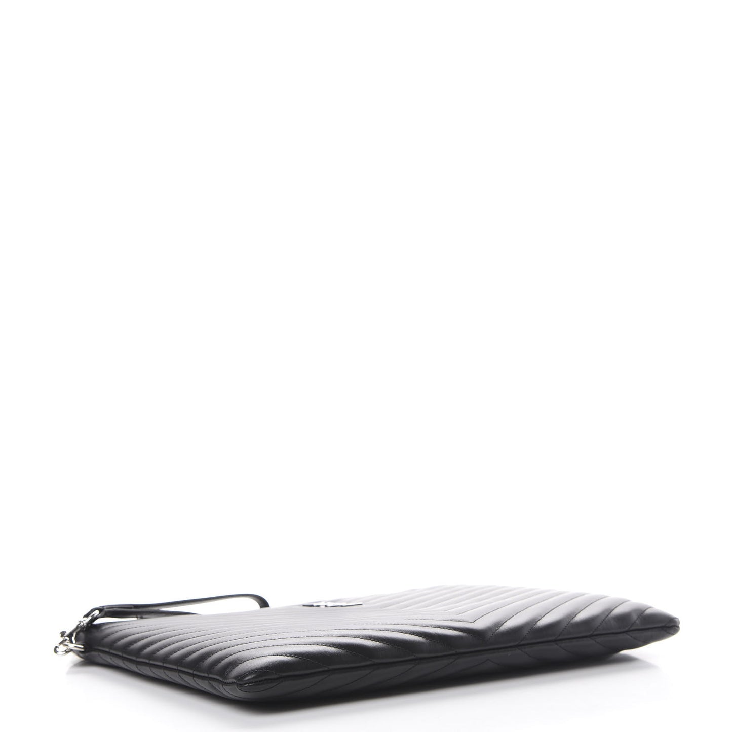 Calfskin Matelasse Chevron Monogram Document Holder Black