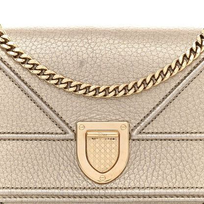 Christian Dior Metallic Grained Calfskin Diorama Croisiere Chain Wallet Gold 8 of 12