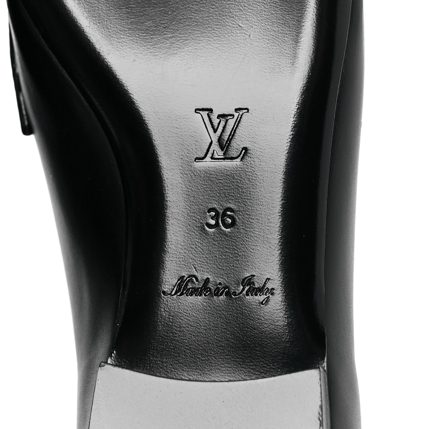 Calfskin Upper Case Flat Loafer 36 Black