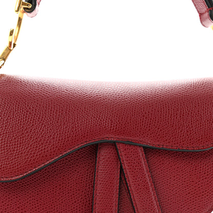 Christian Dior Grained Calfskin Mini Saddle Bag Red 8 of 11