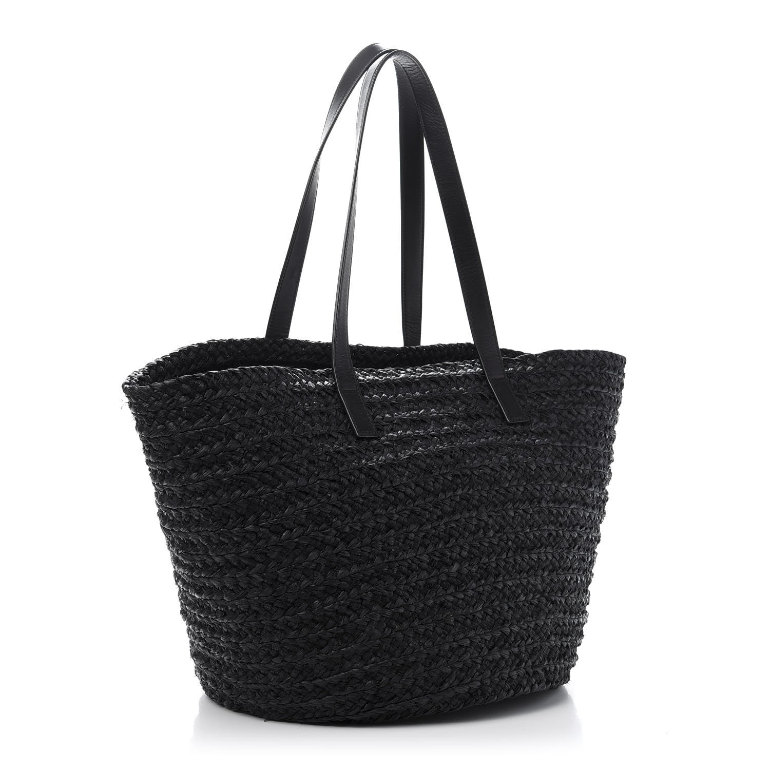 Saint Laurent Raffia Medium Panier Bag Black 3 of 11