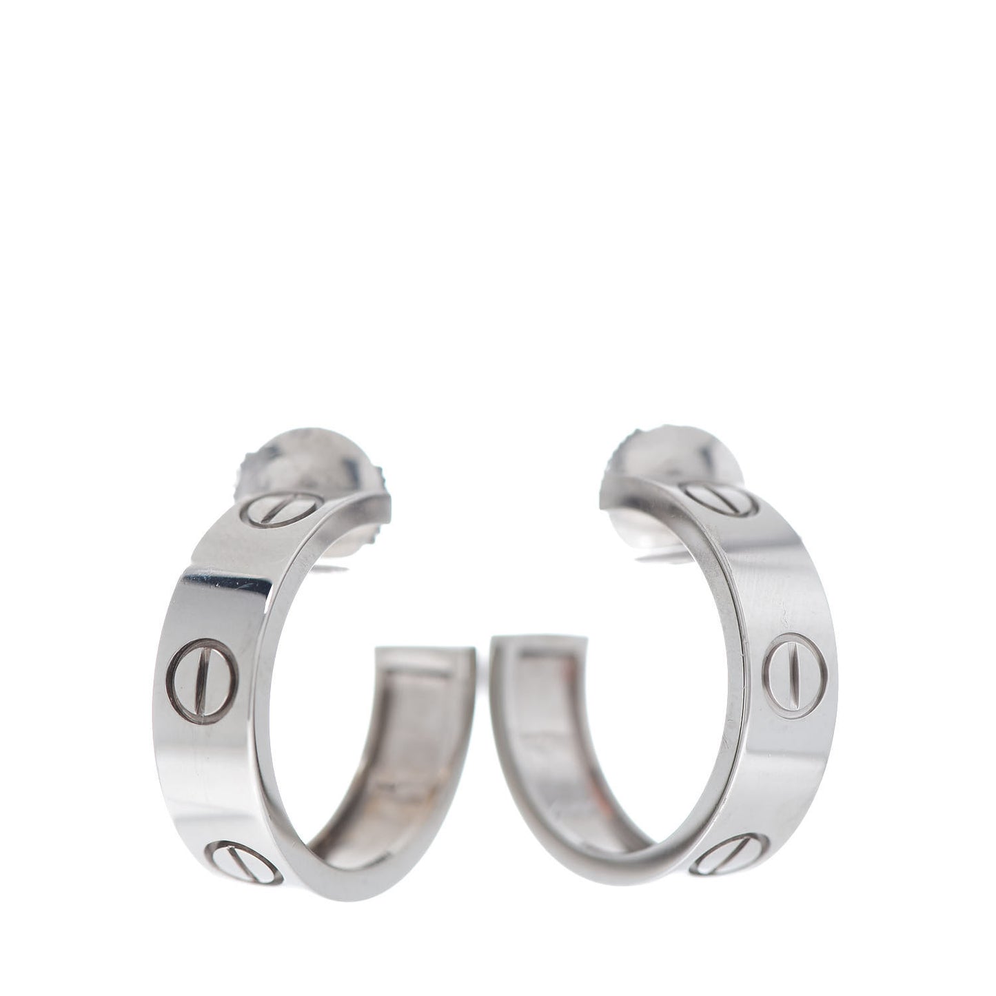 18K White Gold 5.5mm LOVE Hoop Earrings