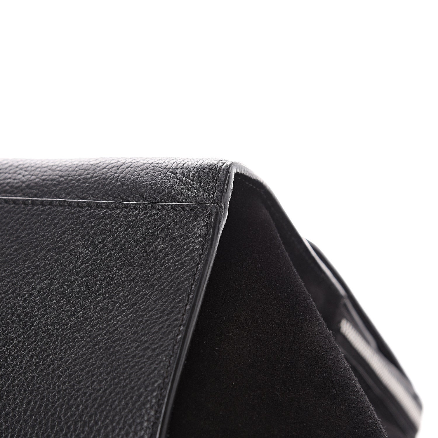Celine Drummed Calfskin Suede Double Zip Trapeze Black 8 of 10