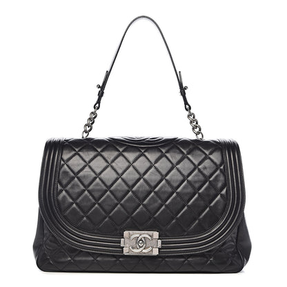 Chanel Lambskin Quilted Large Antik Boy Flap Black 1 of 15