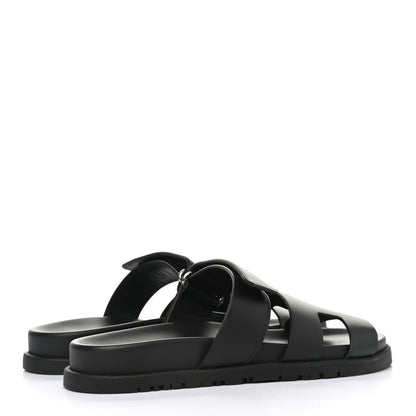 Hermes Calfskin Womens Chypre Sandals 36 Black 4 of 9