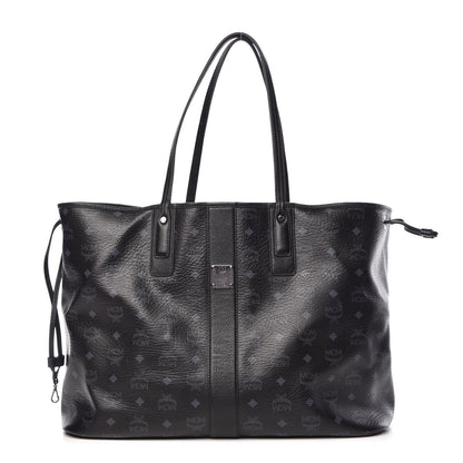MCM Visetos Large Liz Reversible Shopper Tote Black 4 of 35