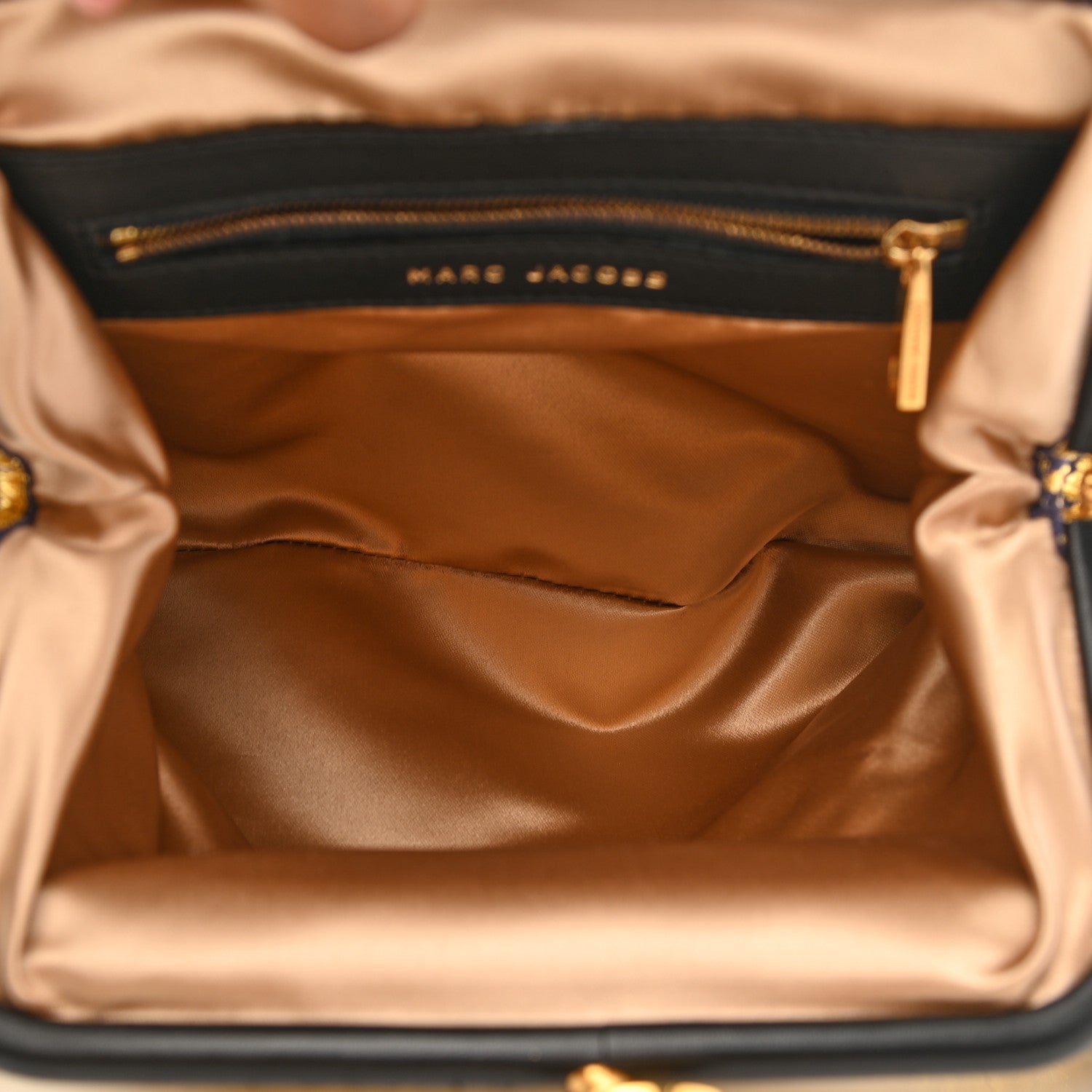 Marc Jacobs Metallic Lambskin Crystal Stam Bag Gold Black 5 of 10