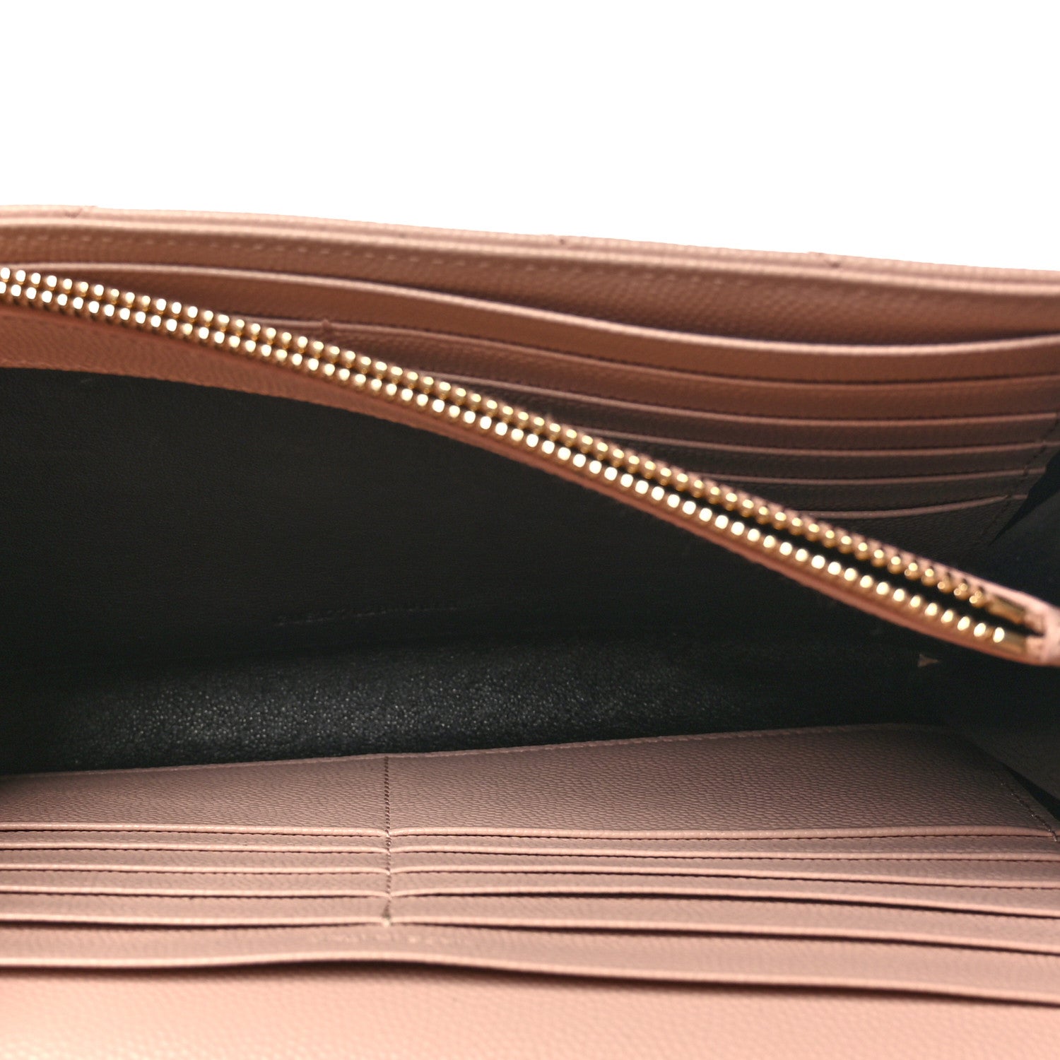 Saint Laurent Grain De Poudre Matelasse Chevron Monogram Chain Wallet Pale Pink 5 of 10