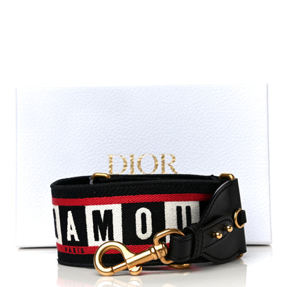 Christian Dior Canvas Embroidered Dioramour Shoulder Strap Black Red White 7 of 7