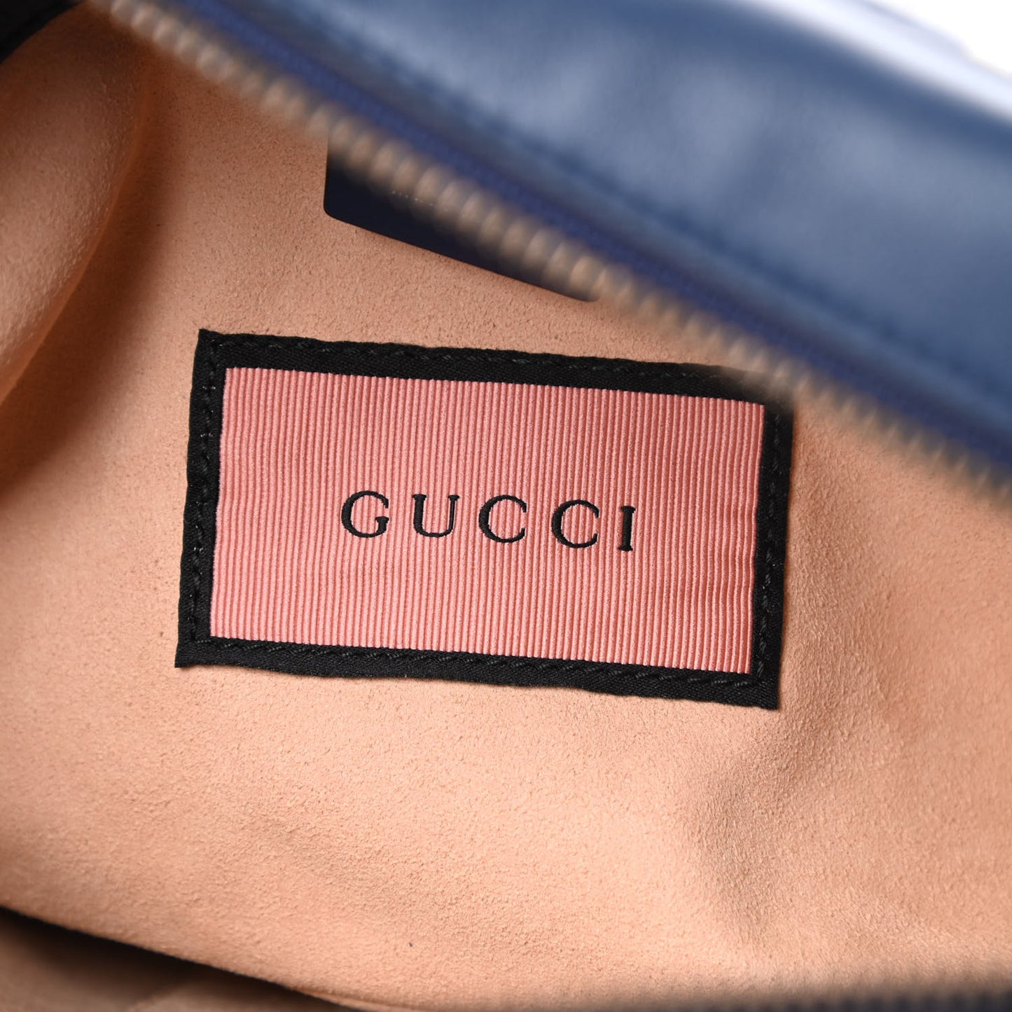 Calfskin Matelasse GucciGhost Medium GG Marmont Chain Shoulder Bag Blue Agata Hibiscus Red