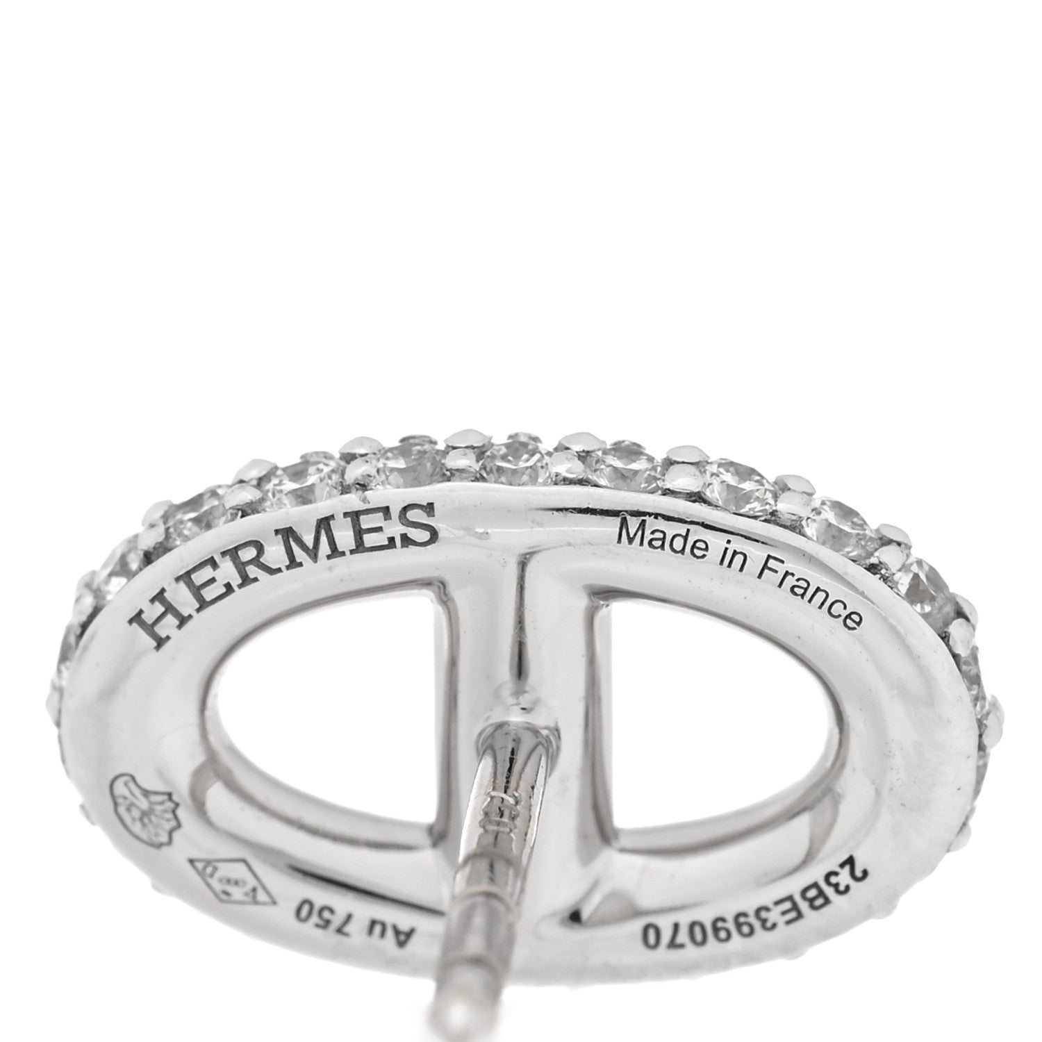 Hermes 18K White Gold Diamond New Farandole Earrings 4 of 4
