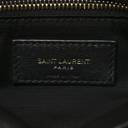 Saint Laurent Lambskin Quilted Tri-Metal Small Loulou Puffer Monogram Chain Satchel  Black 6 of 10