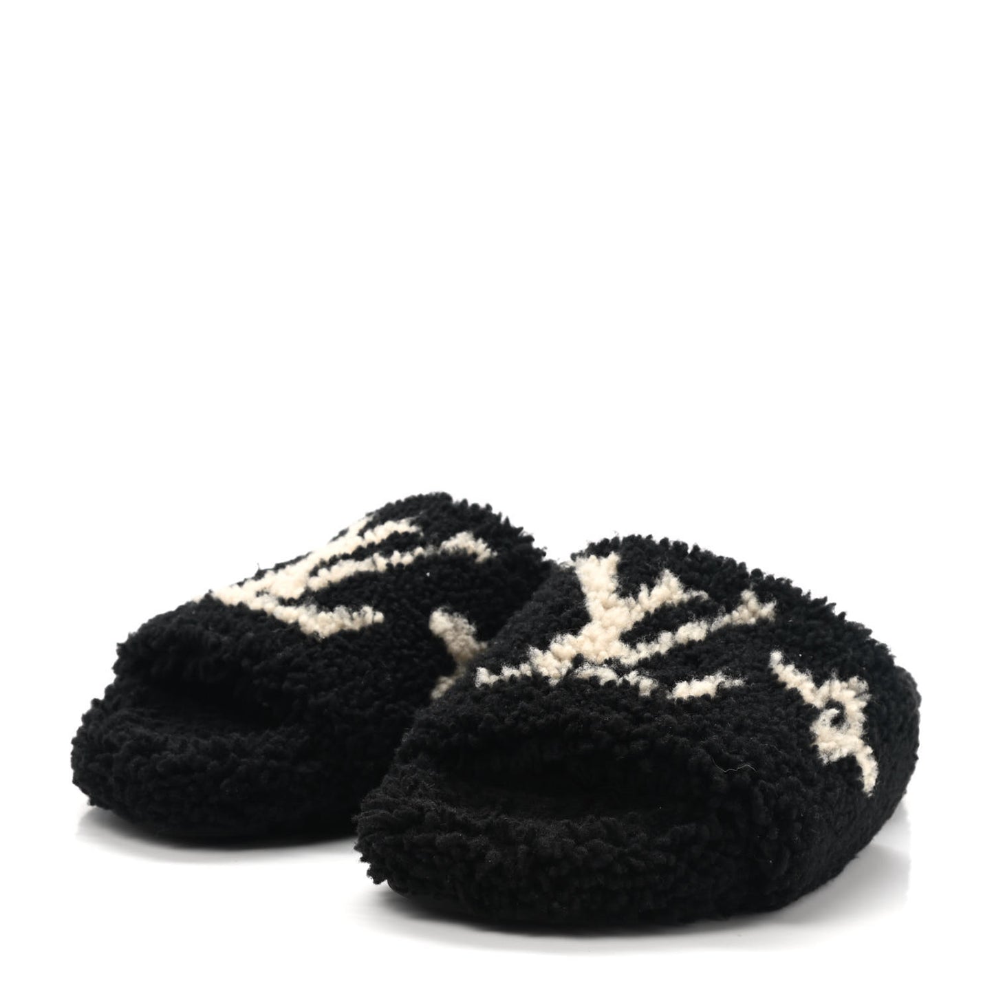 Shearling Monogram Giant Paseo Flat Comfort Mule 38.5 Black