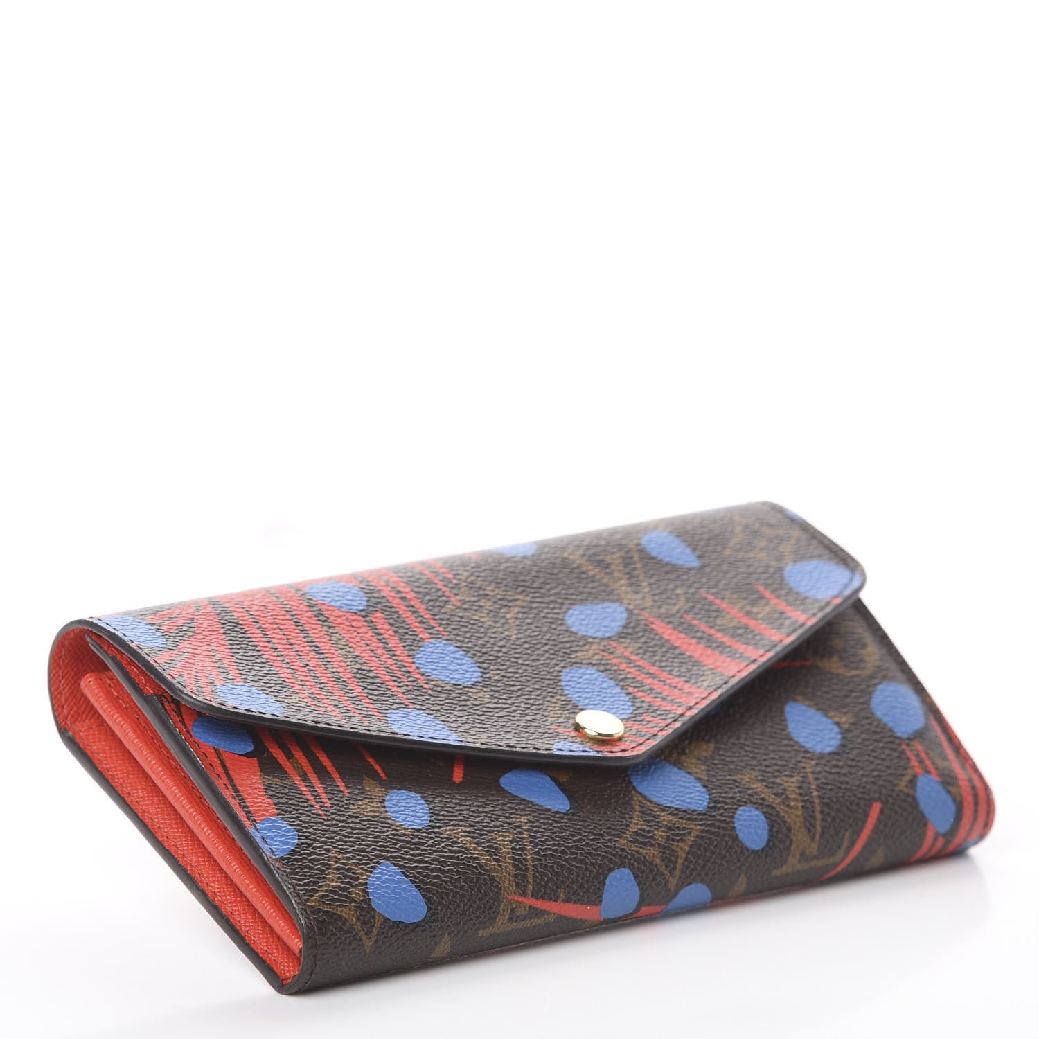 Louis Vuitton Monogram Jungle Dots Sarah Wallet Coquelicot Denim 3 of 5