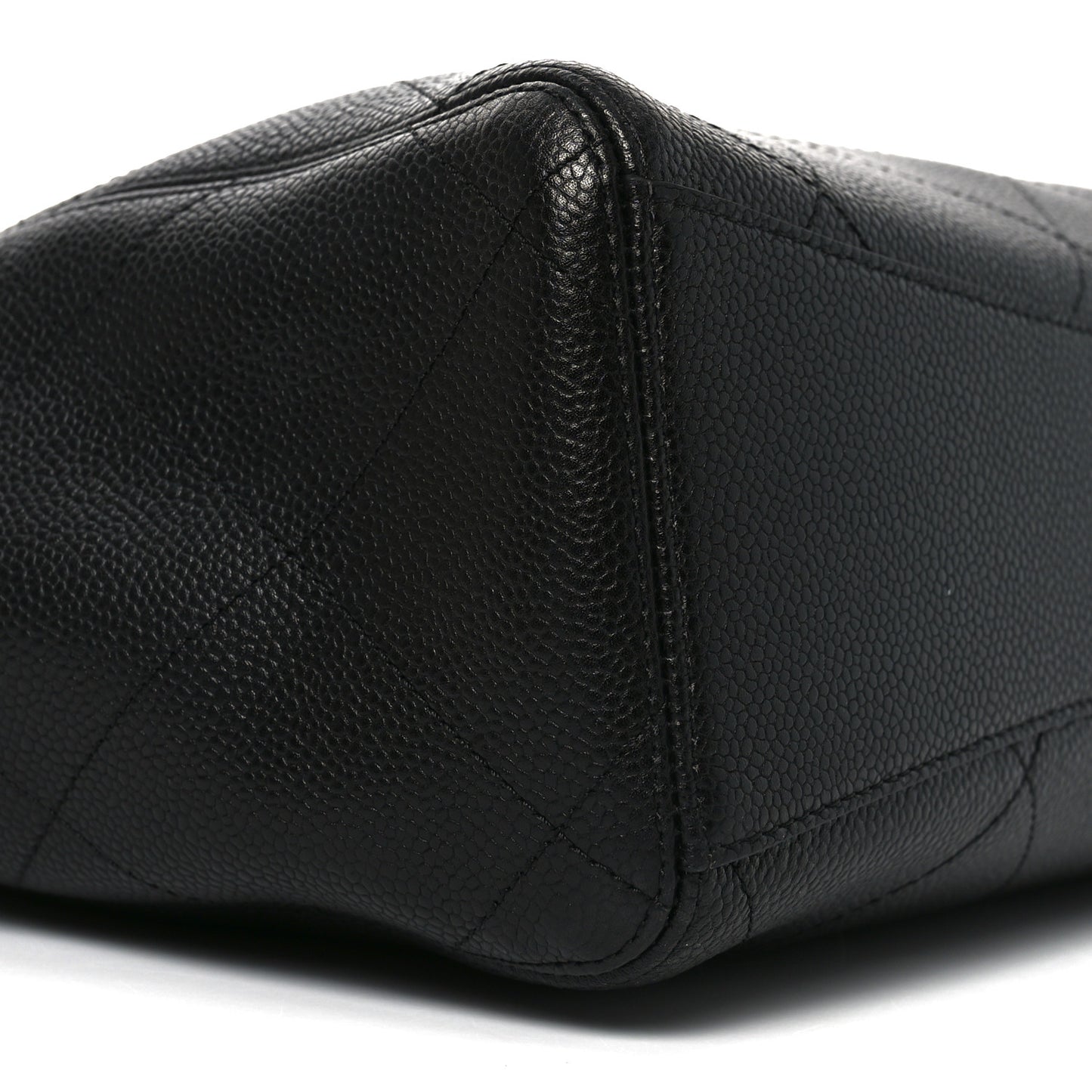 Grained Calfskin Large Shopping Bag Black