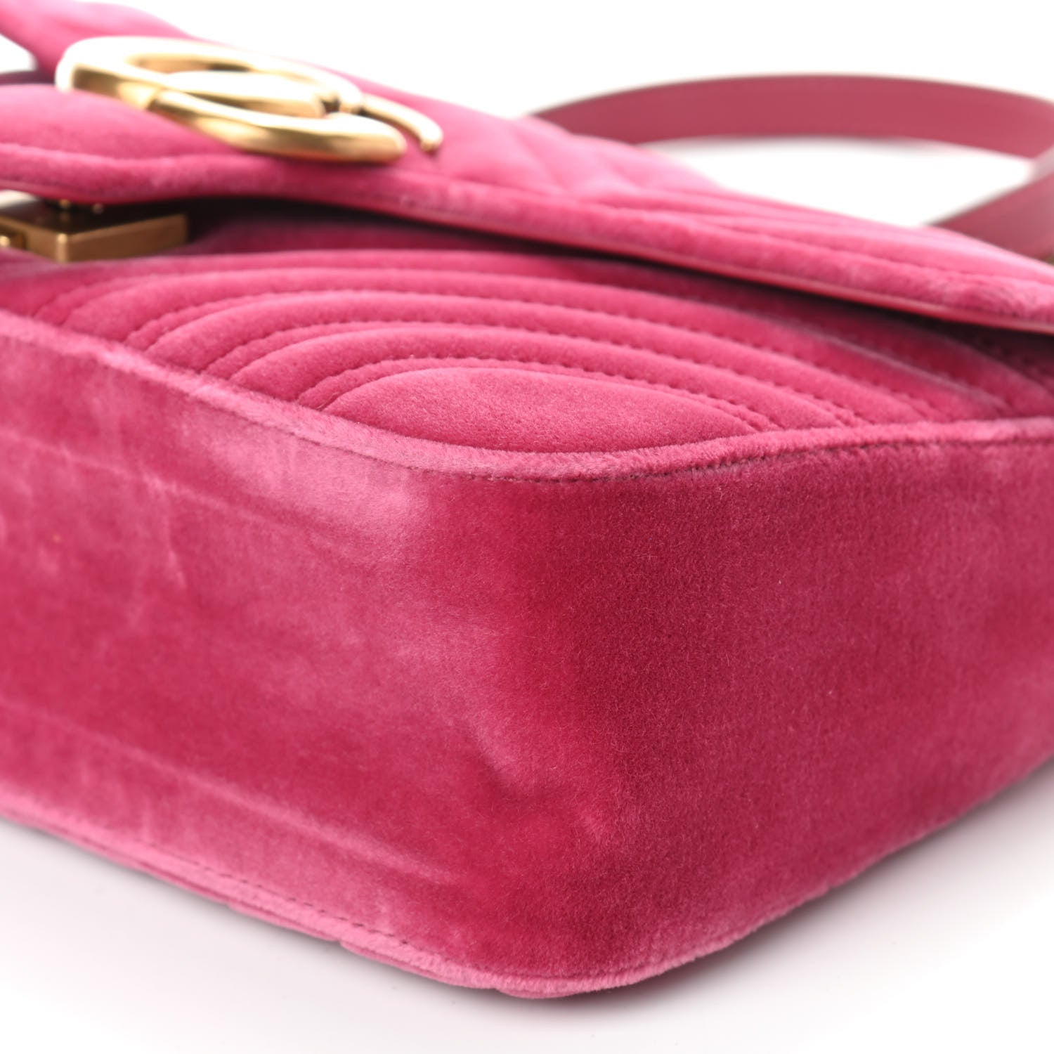 Gucci Velvet Matelasse Small GG Marmont Shoulder Bag Light Raspberry Rose 7 of 7
