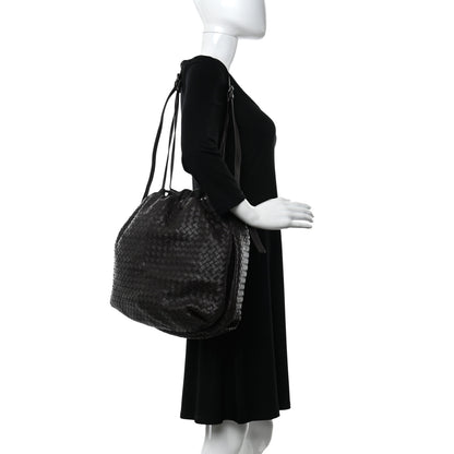 Bottega Veneta Nappa Intrecciato Drawstring Tote Ebano 2 of 9
